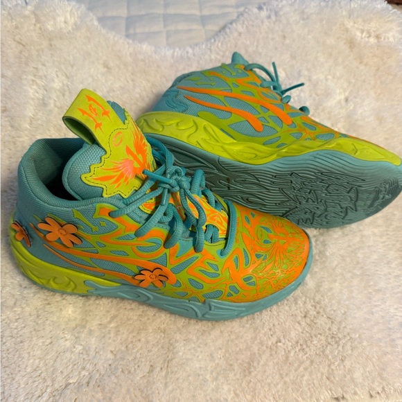 Puma Kids Sneakers in Teal and Orange - Picture 1 of 1